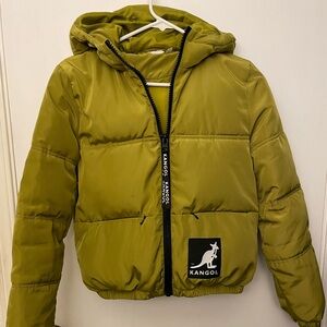Khaki green H&M Kangol puffer jacket